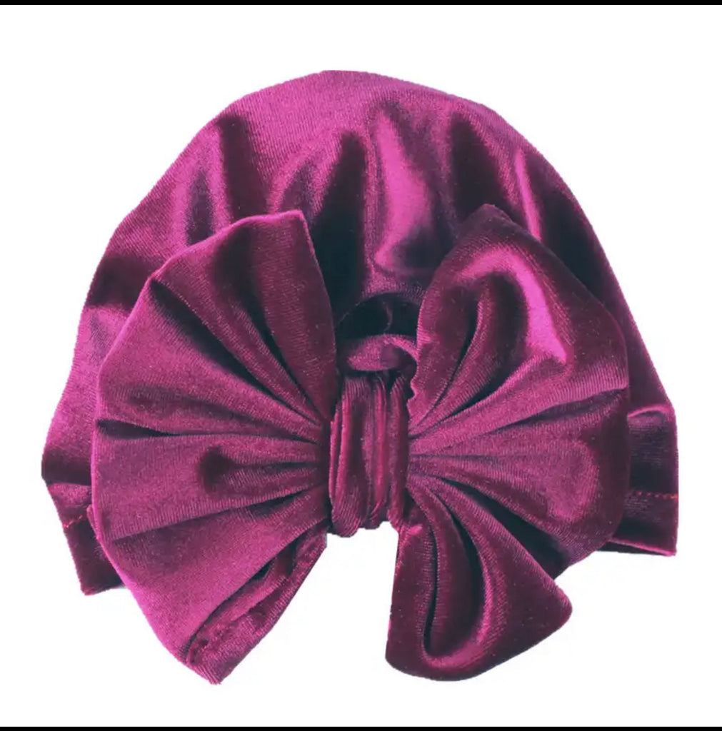 Baby Velvet Turban Bow Knot Cap