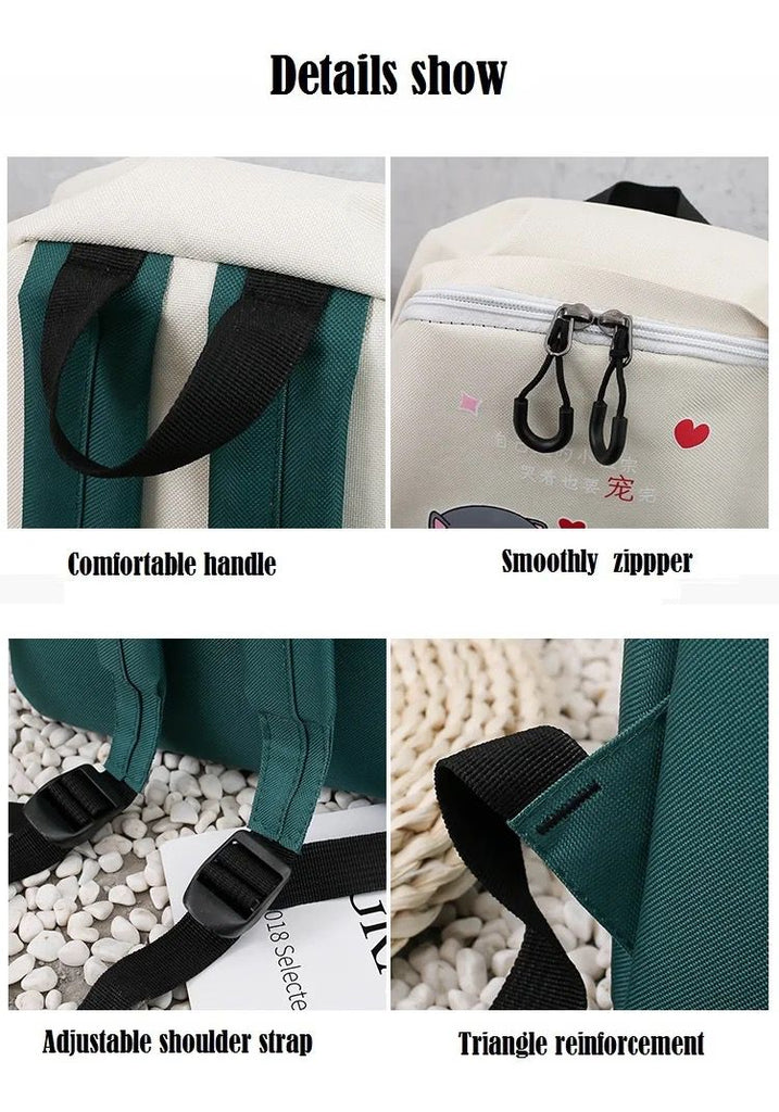 4 pcs Multi Purpose Backpack/School Bag/Travel Bag