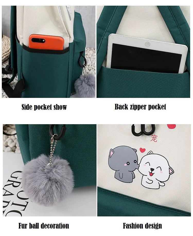 4 pcs Multi Purpose Backpack/School Bag/Travel Bag
