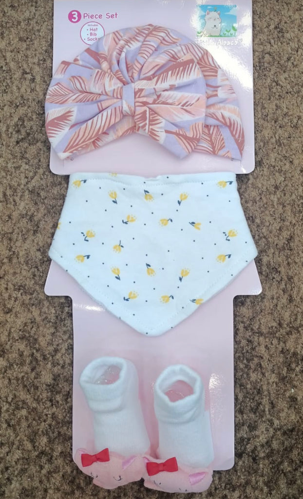 3 piece Set (Hat+Bib+Socks)