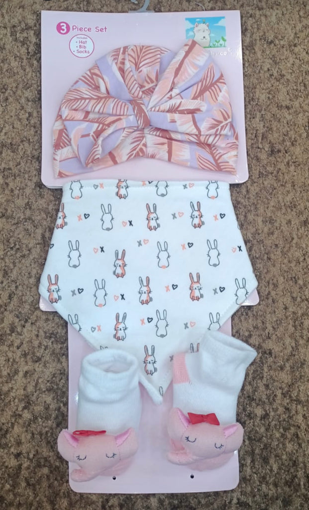 3 piece Set (Hat+Bib+Socks)
