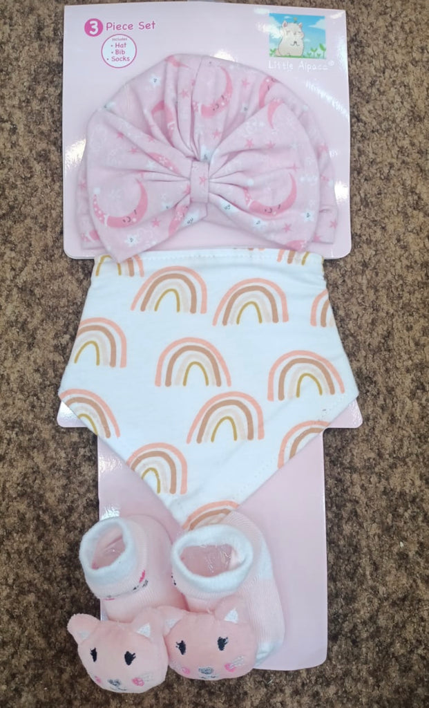 3 piece Set (Hat+Bib+Socks)