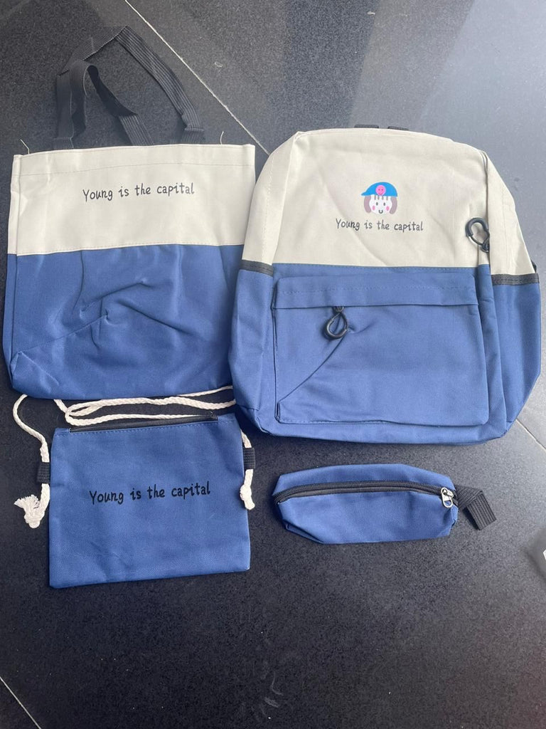 4 pcs Multi Purpose Backpack/School Bag/Travel Bag