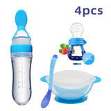 Baby Silicone Spoon Feeder Pacifier and Bowl (Pack of 3)