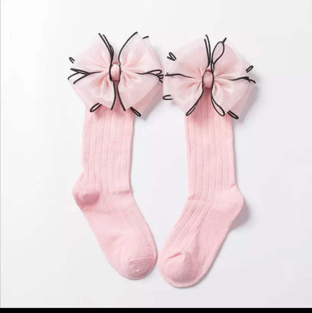 Big Chiffon Bowknot Long Socks