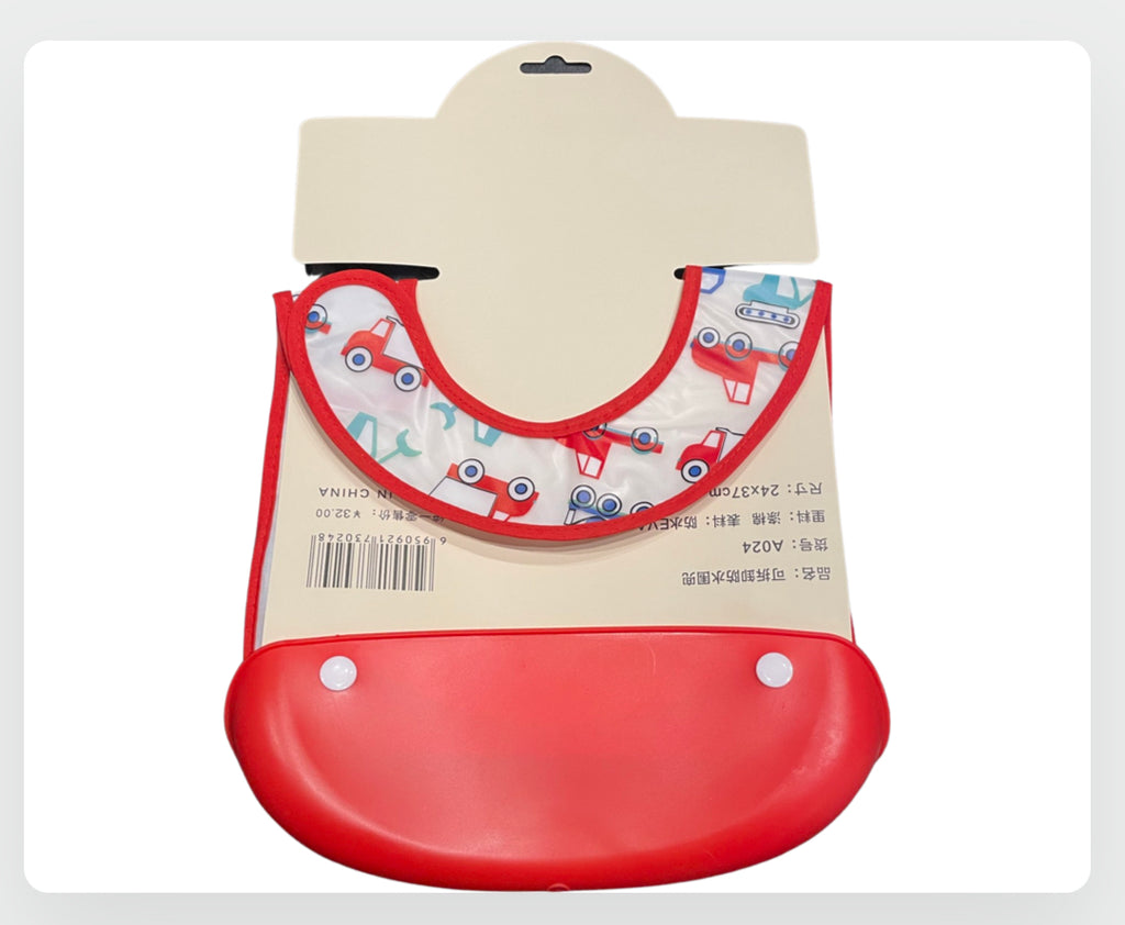 Baby Bib With Soft Plastic Tray Detachable