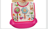 Baby Bib With Soft Plastic Tray Detachable