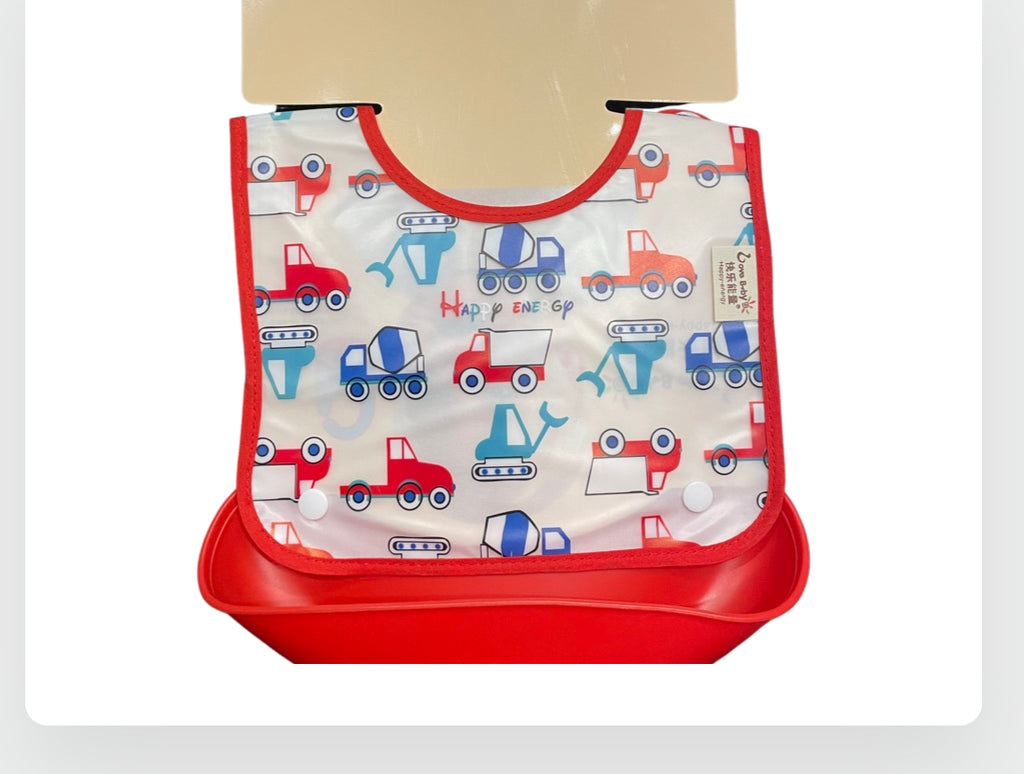 Baby Bib With Soft Plastic Tray Detachable