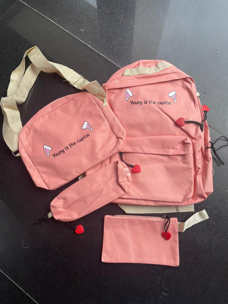 4pcs Set Backpack - School Bag/Travel Bag Multipurpose