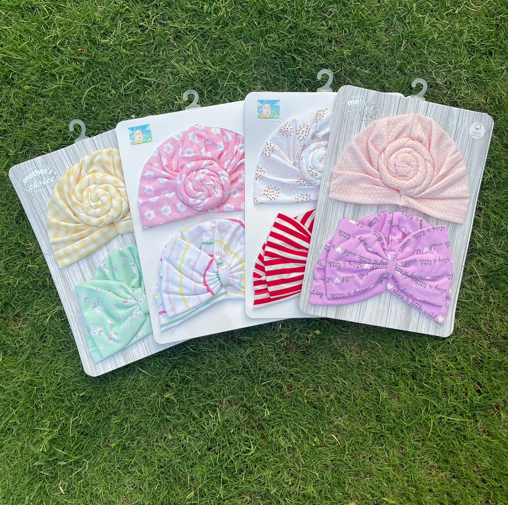 Baby Turban Cotton Cap (Pack of 2)