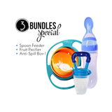 Baby Silicone Spoon Feeder Pacifier and Gyro Bowl (Pack of 3)