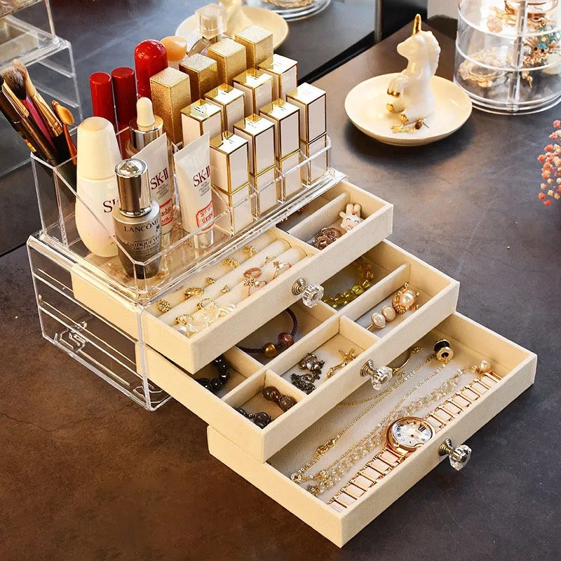 Acrylic Jewellery Box with Drawers – M A Accessories - Main Image