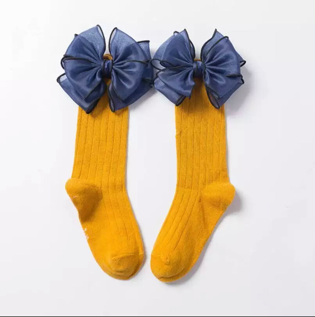 Big Chiffon Bowknot Long Socks