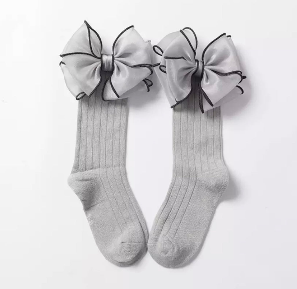 Big Chiffon Bowknot Long Socks