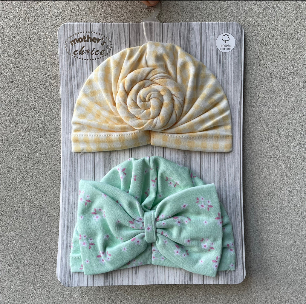 Baby Turban Cotton Cap (Pack of 2)