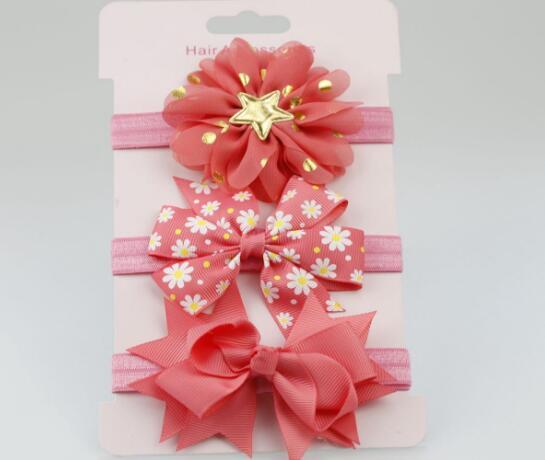 Baby Girl Bowknot Elastic Hair Band Set (3pcs)