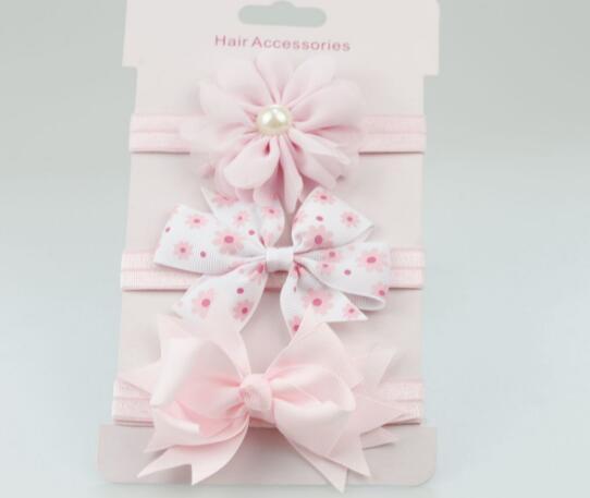 Baby Girl Bowknot Elastic Hair Band Set (3pcs)