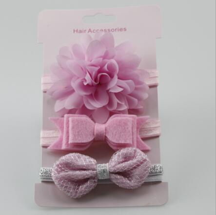 Baby Girl Bowknot Elastic Hair Band Set (3pcs)