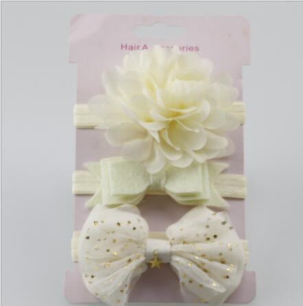 Baby Girl Bowknot Elastic Hair Band Set (3pcs)