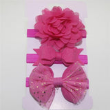 Baby Girl Bowknot Elastic Hair Band Set (3pcs)