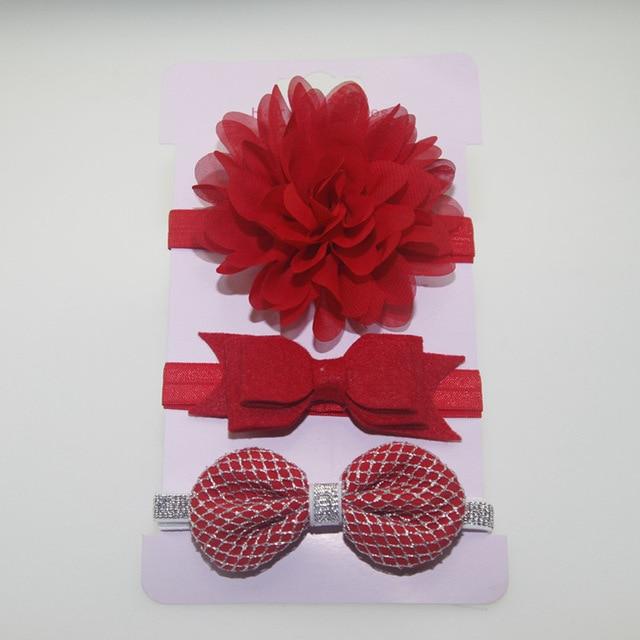 Baby Girl Bowknot Elastic Hair Band Set (3pcs)