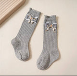 Pearl Bow Long Socks