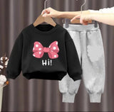 Polka Bow Sweatshirt & Trouser Set (2pcs)