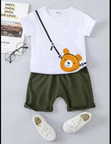 Casual Bear Print T-Shirt & Short Set
