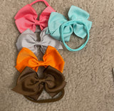 Super Soft Elastic Big Bow Headband Set (10 pcs)