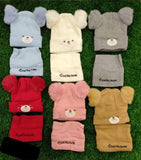 Bear Face Soft Fur Ball Cap & Neckroll Set (Pack of 2)