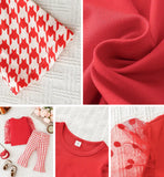 Pre-Order Polka Dot Long Sleeves Top & Houndstooth Pants