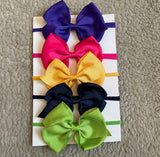 Super Soft Elastic Big Bow Headband Set (5pcs)