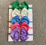 Super Soft Elastic Big Bow Headband Set (10 pcs)