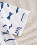 Pre-Order Baby’s Cartoon Beard Pattern Short Sleeves Romper