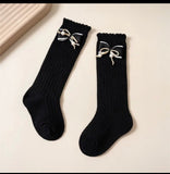 Pearl Bow Long Socks