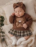 Pre-Order Bear Print Knitted Pullover Dress