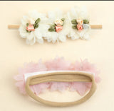 Chiffon & Ribbon Flower Headband Set (2pcs)