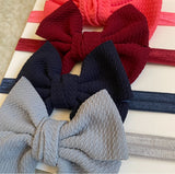 Plain Nylon Bow Headband Set (6pcs)