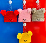 Newborn Bear Pompom Cap (Pack of 3)