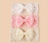 Pre-Order Double Bow Lace Embroidered Headband Set (3pcs)