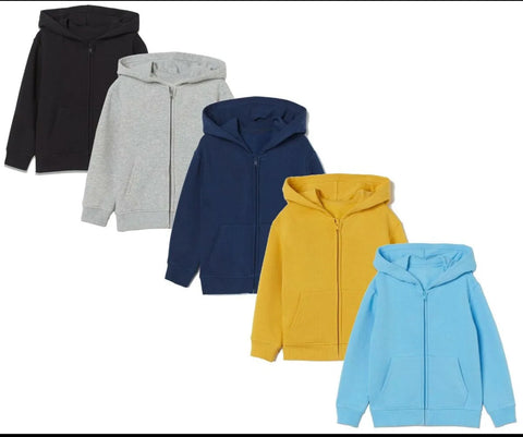 Solid Color Zipper Hoodies (Pack of 3)