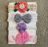 Handmade Bow Headband Set (Pack of 4)