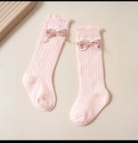 Pearl Bow Long Socks