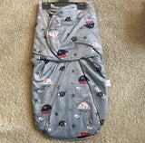 Grey Swaddle With Fleece Inner