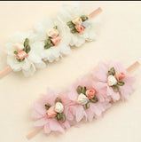 Chiffon & Ribbon Flower Headband Set (2pcs)