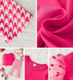 Pre-Order Polka Dot Long Sleeves Top & Houndstooth Pants
