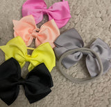 Super Soft Elastic Big Bow Headband Set (10 pcs)