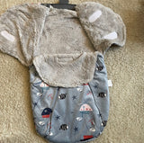 Grey Swaddle With Fleece Inner