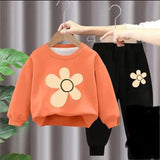 Flower Sweatshirt & Trouser Set (2pcs)