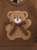 Pre-Order Bear Print Knitted Pullover Dress
